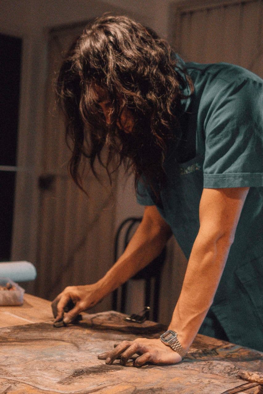 Rodrigo Méndez in his studio