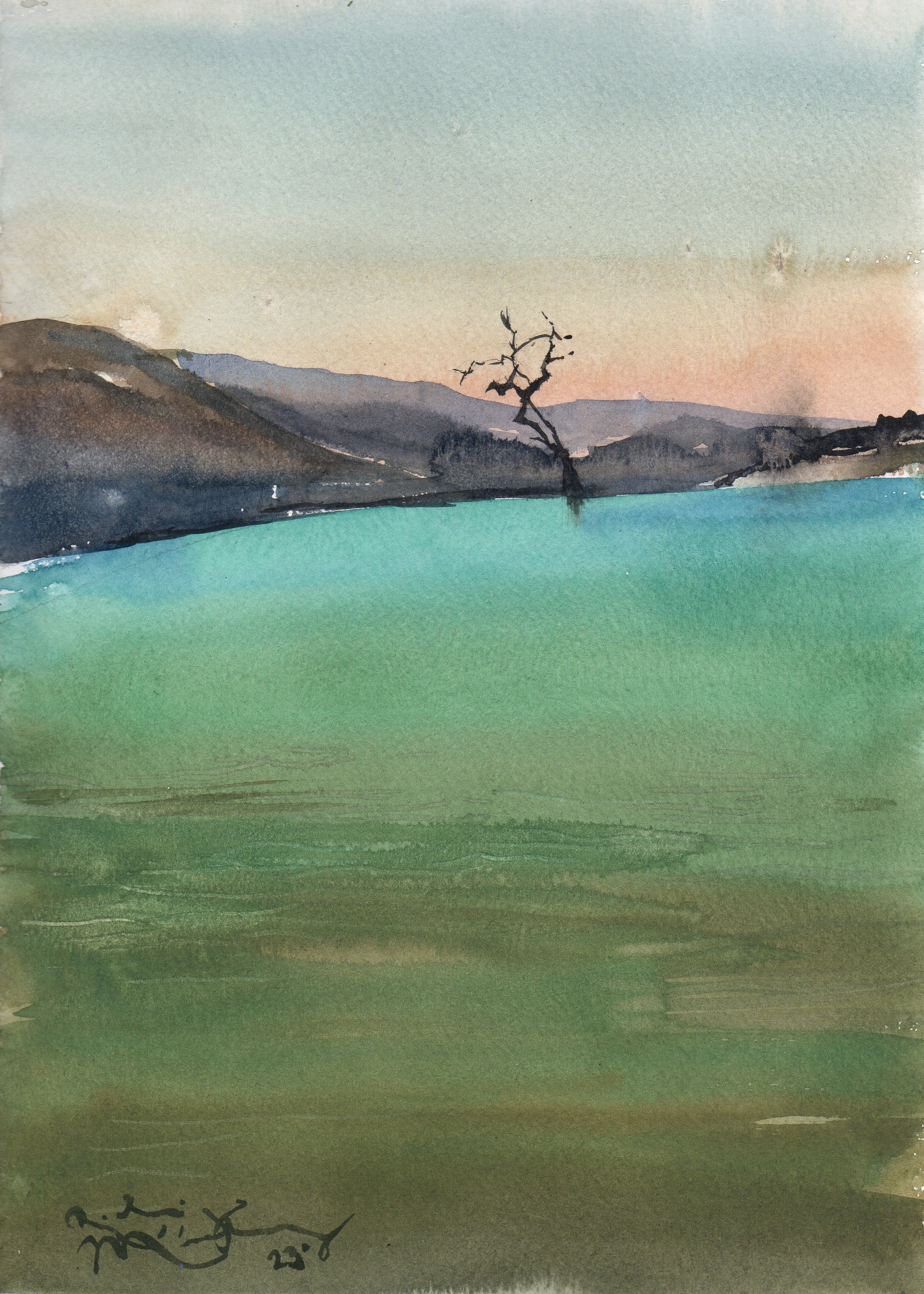 Serene Lake at Sunset